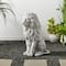 Glitzhome® 20.75" MGO White Guardian Lion Sitting Statue